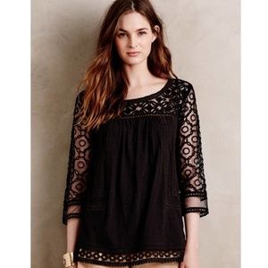 Meadow Rue Black Lace Inset Top
